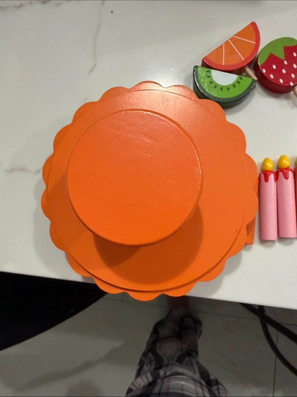Toy wooden birthday cake - pretend play